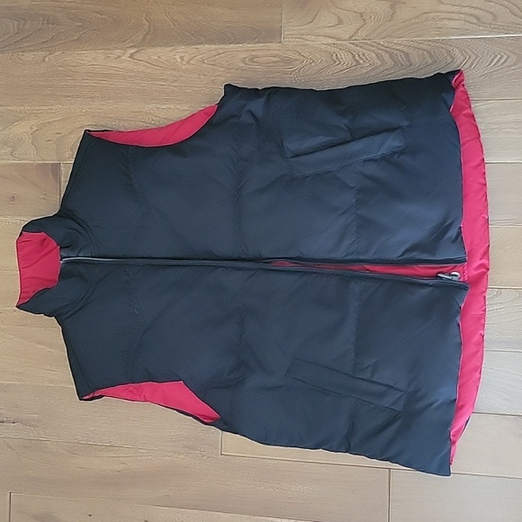 Men's Lauren Ralph Lauren Reversible Puffer Vest Down Filled Red Black Medium - Picture 6 of 8